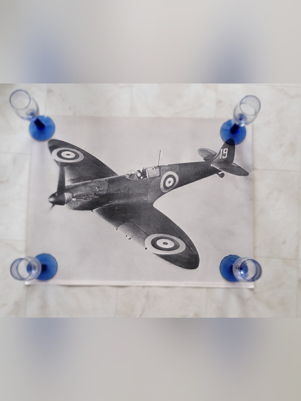 Vintage Supermarine Spitfire Mk I No. 19 Squadron Poster USED
